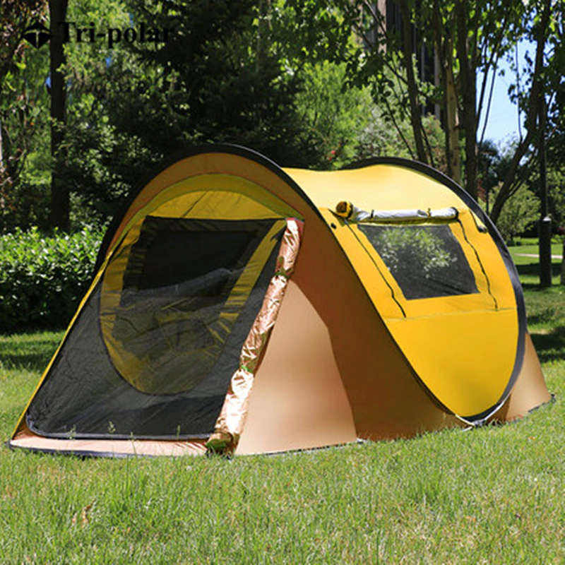 Cheap Goat Tents Outdoor Camping Tent 190T Sunscreen Double Layers Automatic Thick Waterproof Detachable Multi  use 3 4 Person Hiking Tent   